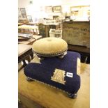 Two Small Upholstered Footstools
