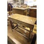 A Late 19th century Hall Chair and a Rustic Oak Table