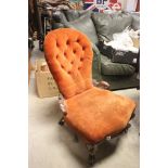 Victorian Upholstered Button Back Nursing Chair