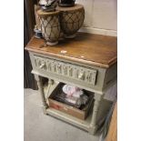 A Painted Oak Gothic Hall Table