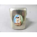 Silver and Pictorial Cigarette Case with Nude Figure