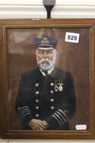 Oil Painting Portrait of a Sea Captain thought to be Captain Edward Smith of the Titanic