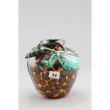 Anita Harris Vase, hot coals pattern with dragon