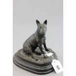 Bronze Figure of a Bull Terrier Dog signed Bayre