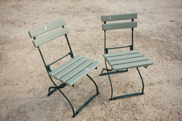 Pair of French Folding Cafe Chairs