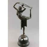 Bronze Art Deco Style Dancer Figurine, signed with foundry seal 'Chipurus'