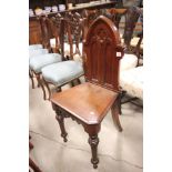 Victorian Mahogany Gothic Hall Chair