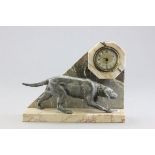 Art Deco Marble Clock with Gundog mount