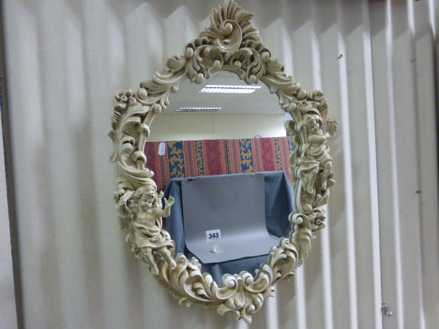 Rococo Style Cherub Wall Mirror