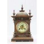 Late Victorian Oak Cased Mantle Clock