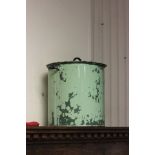 Vintage Enamel green Bread Bin