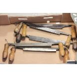 Five Double Wooden Handled Saws