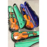 Three Cased Children's Violins