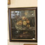 Framed and Glazed Oil Painting of Floral Still Life signed T Burger