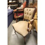 French Style Elbow Chair with upholstered seat, back and arms