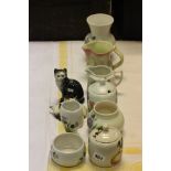 Seven Items of Radford and one Crown Devon plus Beswick Pair of Siamese Kittens, model 1296 together