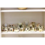 Twenty One Items of 'Lucky White Heather' Crested Souvenir Ceramics