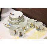 Part Keeley Pottery Child's Tea Service featuring Tom Mix, Little Tuck, etc