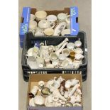 Three Trays of Crested Souvenir Ceramics including Goss, Bears, Pigs, Owls, Fish, Lighthouses, etc