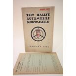 Motor Sport - English handbook of regulations for the 1954 Monte Carlo Rally. The lot also