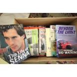 Mixed selection of 28 Sports books in vg condition including h/b The Life of Senna etc