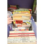 Box of Topical Times annuals, Soccer Star magazines and various other football ephemera including
