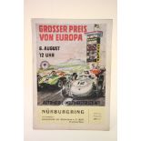 Formula 1 - 1961 German F1 programme in good condition from 6th August 1961