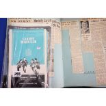 Folder of Cardiff Rugby scrapbook pages and cuttings from 1963 plus a small quantity of Cardiff