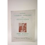 Celtic Annual Charity Concert presentation to manager James McGregory programme 2nd September 1956