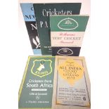 Cricket Tour Brochures including India 1932, N.Z. 1958, Pakistan 1954, S.A. 1955 etc. G to VG, (5)