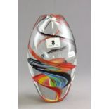 Heavy Art Glass Coloured Swirl vase