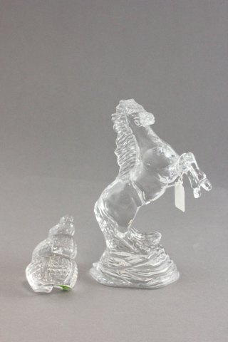 Waterford Crystal Rearing Horse and a Waterford Crystal Shell