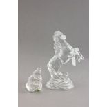 Waterford Crystal Rearing Horse and a Waterford Crystal Shell