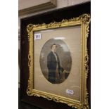 19th century Watercolour Portrait of a Gentleman in an ornate frame