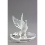 Lalique Frosted Glass Dove in a Dish