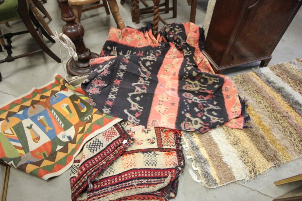 Small Quashgai Rug and three other small rugs