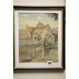 Watercolour 'The Deserted Mill' by Martin R Tozer dated 1946