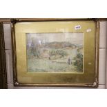 George Whyatt, Watercolour entitled 'Sussex Homestead, framed and gilt glazed