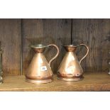 Pair of Victorian Copper Jugs