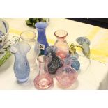 Seven Caithness Glass Vases and Perfume Atomiser