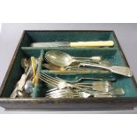 Cutlery Tray with Various Silver Plated Cutlery