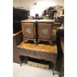 Walnut Radiogram Cabinet with Two Matching Cabinet Speakers, all raised on cabriole legs (now