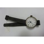 Military Wristwatch inscribed on reverse 'From Mrs and General Allan to Ada Milward Oct 1917