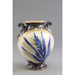 Royal Doulton Vase decorated with Iris, Cobalt Blue & Gilt