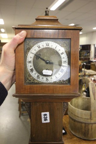 Small Mahogany Cased Drop Dial Wall Clock