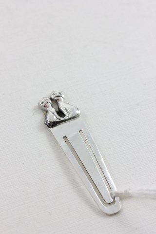 Silver 'Two Cats' Bookmark