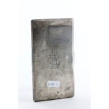 Large Silver Cigarette Case, plain form with inscribed initials, Birmingham 1936
