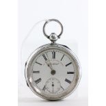 Victorian Silver Cased Pocket, the white enamel dials with seconds aperture and marked 'The