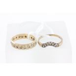 9ct Gold Eternity Ring and 9ct Gold Wishbone Ring