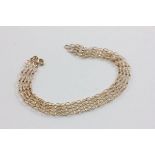 9ct Yellow Gold Four Row Link Bracelet